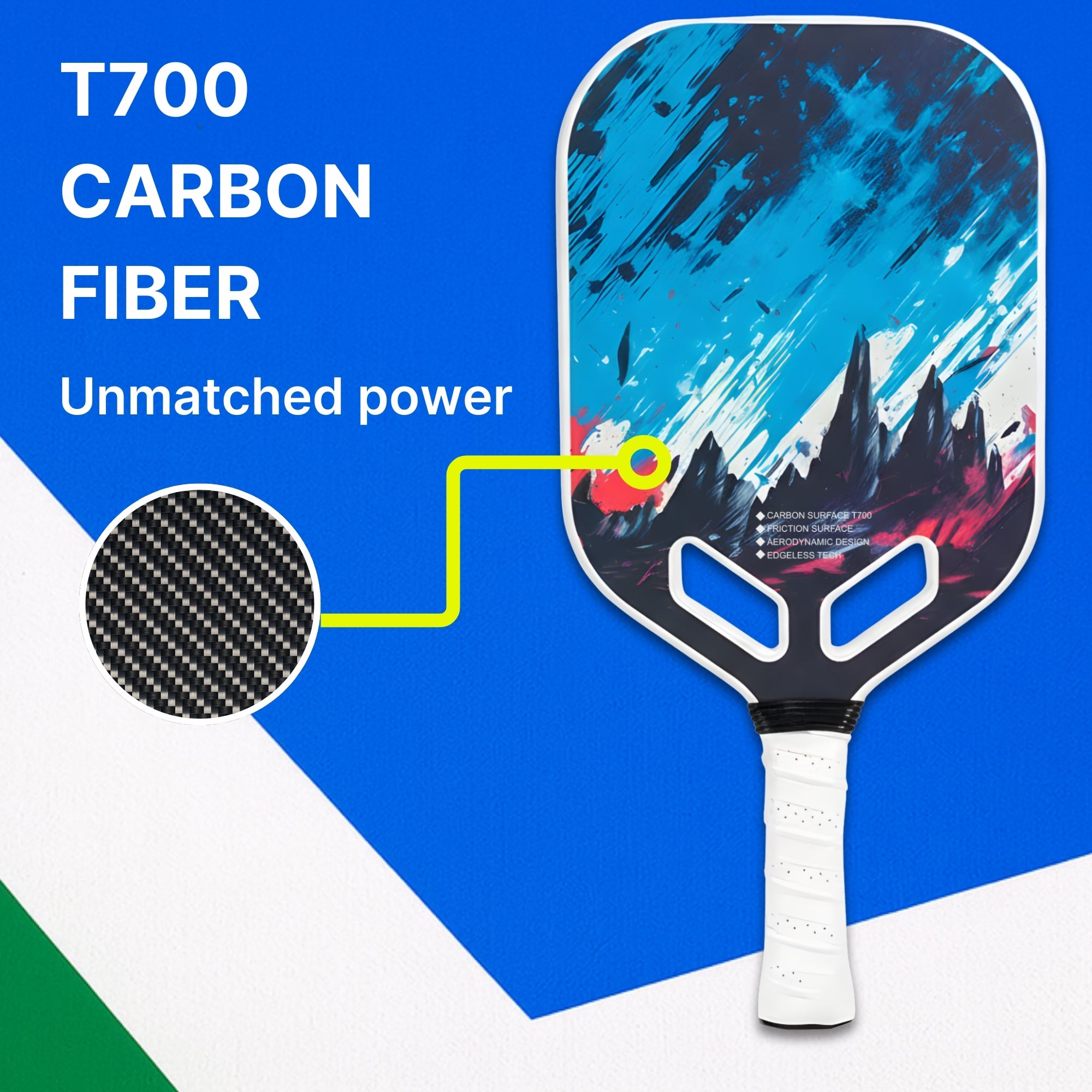 Midnight Phantom - T700 Carbon Fiber Pickleball Paddle - 16mm - Thermoformed