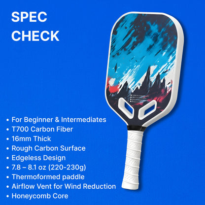 Midnight Phantom - T700 Carbon Fiber Pickleball Paddle - 16mm - Thermoformed